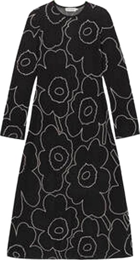 Marimekko Kjole Takaisin Piirto Unikko Svart