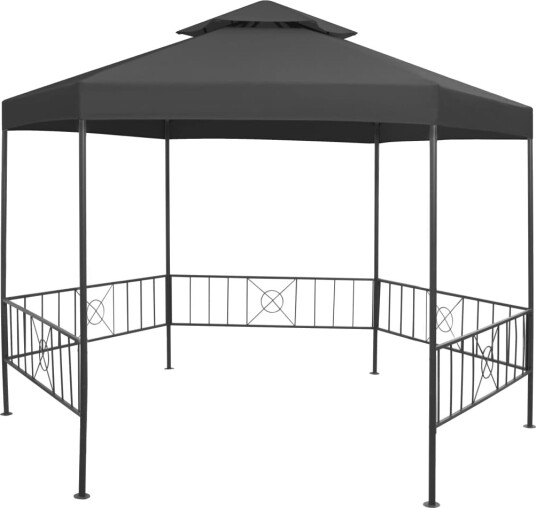 vidaXL Hagepaviljong 323x275x265 cm antrasitt vidaXL Hagepaviljong 323x275x265 cm antrasitt