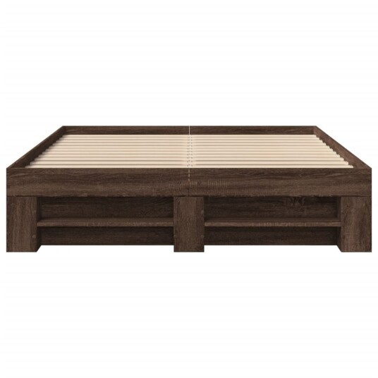 Sengeramme brun eik 135x190 cm konstruert tre 8721102855160