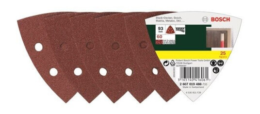 Bosch 25-delers slipepapirsett til deltasliper, korning 60 G= 60