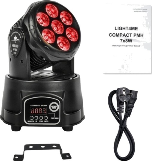 Light4me Taklampe Light4me Compact Pmh 7X8w Led Vask Bevegelig Hode Light4me Taklampe Light4me Compact Pmh 7X8w Led Vask Bevegelig Hode