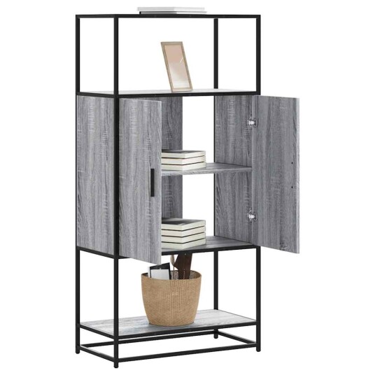 Highboard grå sonoma 68x35x139 cm konstruert tre og metall 8721102841019