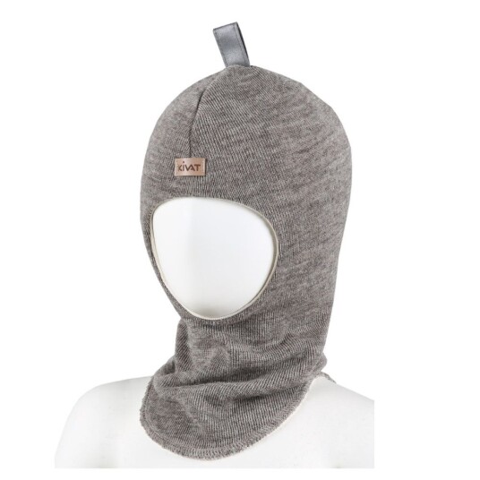 Kivat   Balaclava i Ull Logo Beige Melert   1 1 2 år