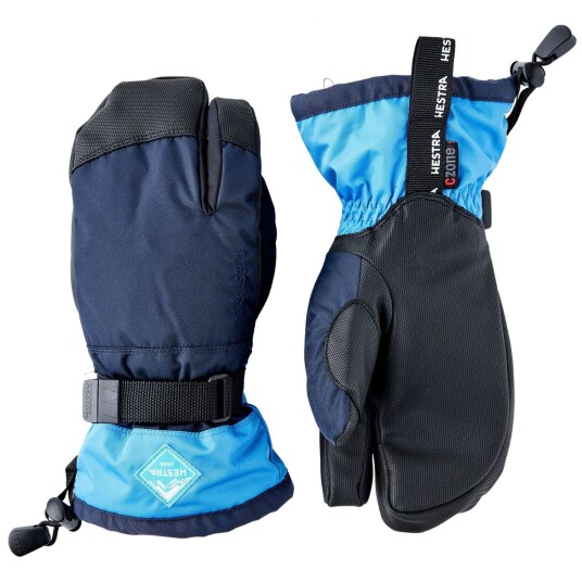 Hestra Gauntlet CZone 3 finger Skihansker Junior Dark Blue/Sky Blue 5