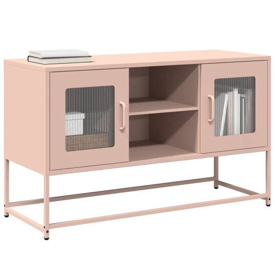TV benk rosa 100,5x39x60,5 cm stål