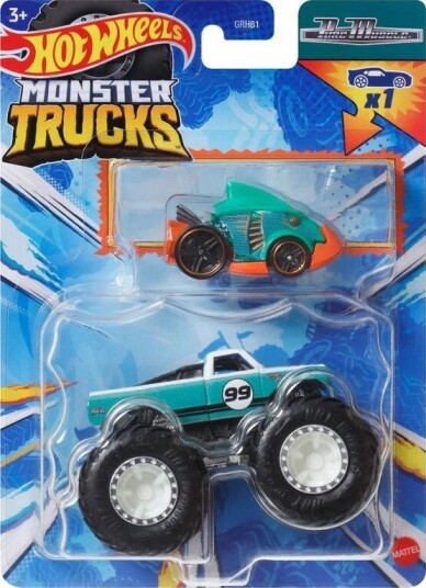 Hot Wheels Monster Trucks Pure Muscle Lekebil 1:64 2 pakning Hot Wheels Monster Trucks Pure Muscle Lekebil 1:64 2 pakning