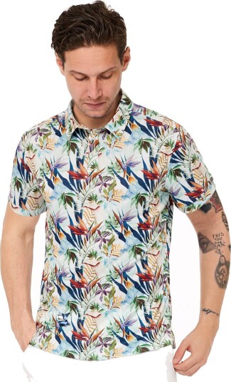 Func Factory Printed Golf pologenser herre Light Tropic (862) Small