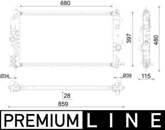 MAHLE CR 1697 000P Radiator motorkjøling MAHLE CR 1697 000P Radiator motorkjøling