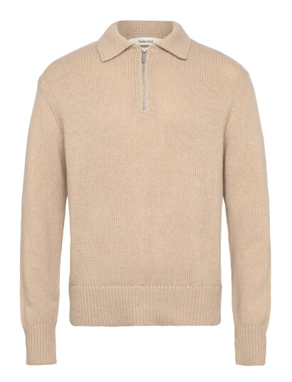 Selected Slhcody Ls Knit Relaxed Half Zip Polo - Beige - S Selected Slhcody Ls Knit Relaxed Half Zip Polo - Beige - S