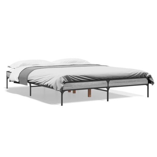  Sengeramme grå sonoma 150x200 cm konstruert tre og metall 8721012985407