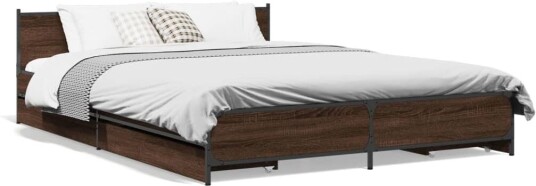 Sengeramme med skuffer sonoma eik 150x200 cm konstruert tre 8721102611216