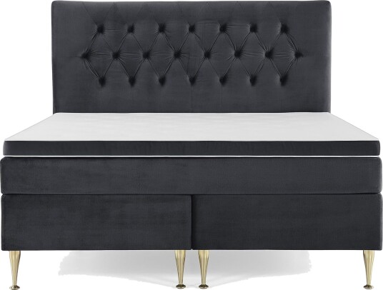 Royal Velvet Komplett Sengepakke 180x200 cm Svart Fløyel/Høye Gullben