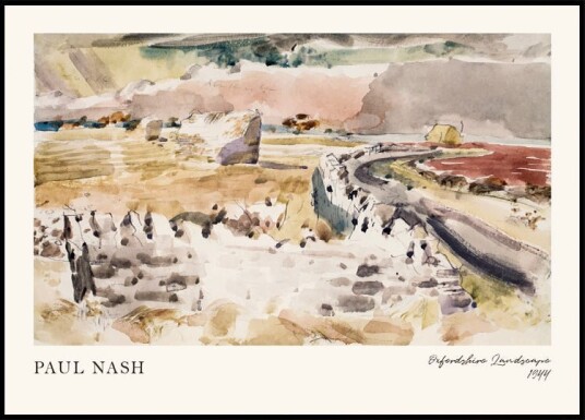 Oxfordshire Landscape Paul Nash British Watercolor Painting Plakat Plakat / 70x100cm