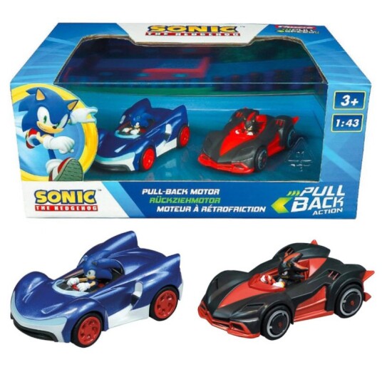 Sonic the Hedgehog Pull-Back Lekebil 1:43 Sonic og Shadow Sonic the Hedgehog Pull-Back Lekebil 1:43 Sonic og Shadow