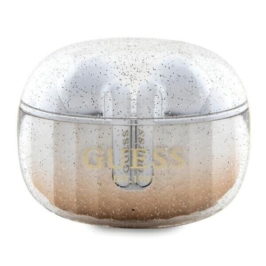 Guess Bluetooth Headphones Gutwshdgkeed Tws + Docking Station Gold/Gold Glitter Gradient