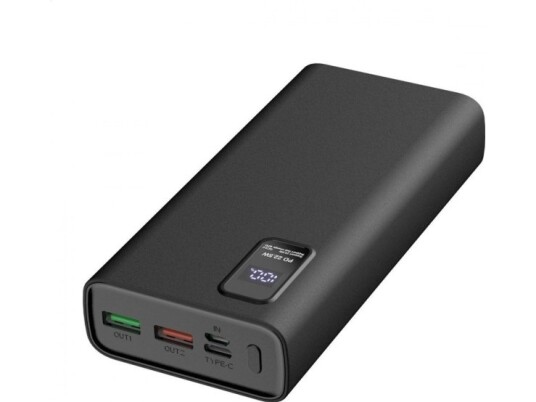 Eksternt Batteri Power Bank Platinet 20000Mah (2Xusb 1Xtype-C Qc3.0 22,5W) Svart Eksternt Batteri Power Bank Platinet 20000Mah (2Xusb 1Xtype-C Qc3.0 22,5W) Svart