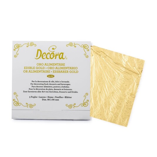 Decora Spiselig Gull Ark 23k  Pk/5 