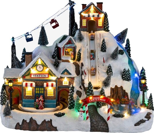 Konstsmide - B/O Juleskianlegg 46 cm LED - Flerfarget