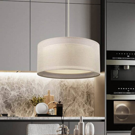 Maco Design Duo Den Light hengelampe beige Ø 50 cm lin PVC