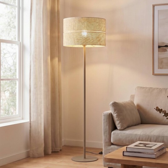 Gulvlampe Calma TK Lighting, Krem / amber, Stue / spisestue