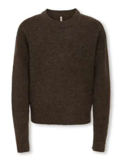kids ONLY Black Coffee Melange Kogcamilla O Neck L/S Pullover Knt 134 140
