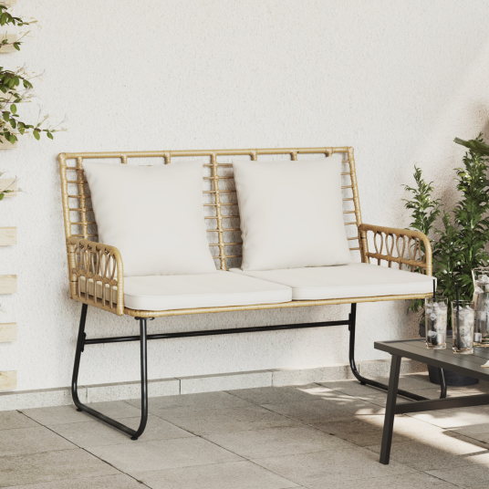  Hagebenk Svart Antrasitt 113 x 69 x 83 cm Poly rattan stål