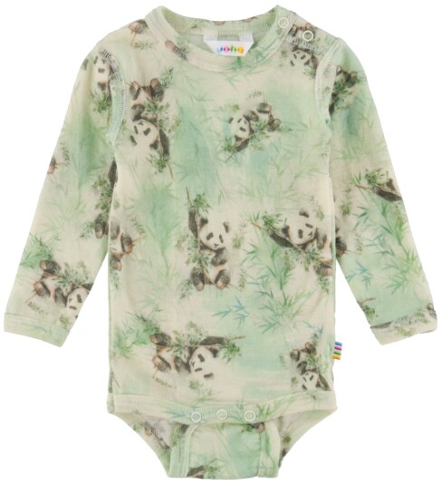 Joha Body I/e Ull Av. White m. Pandaer Joha 90 Langermet Body Brun Grønn Hvit