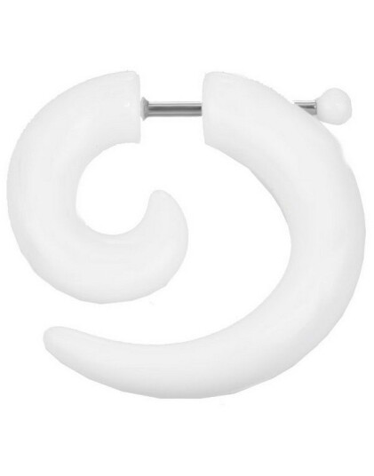 White Horn Fake piercing Strl 1,2 mm stang/tykkelse smykke 8 mm