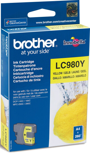 Brother Blekkpatron LC-980Y Gul (260 sider)
