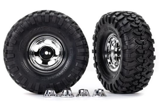 Traxxas 8159X Tires & Wheels 2.2 Canyon Trail / Chrome w/ Center Traxxas 8159X Tires & Wheels 2.2 Canyon Trail / Chrome w/ Center