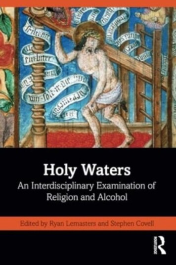 Holy Waters An Interdisciplinary Examination of Religion and Alcohol