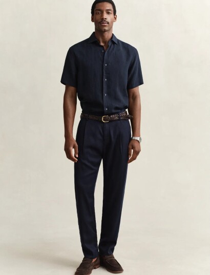 GANT Reg Lyocell Pants Navy 38