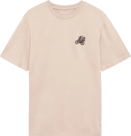 Knowledge Cotton Apparel Chest Embroidery T Shirt Grey XL