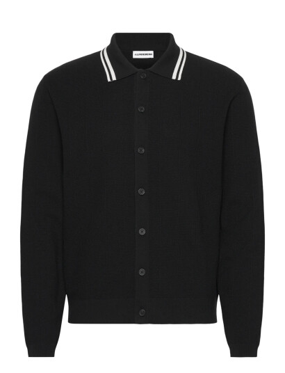 J. Lindeberg Willem Structure Polo Cardigan - Black - L