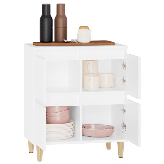vidaXL Skjenk hvit 60x35x70 cm konstruert tre