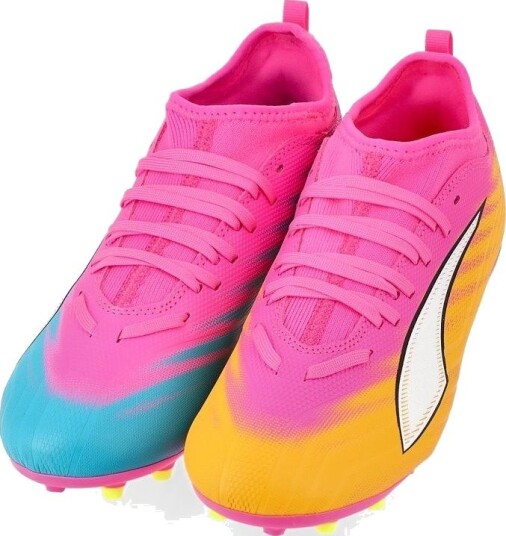 PUMA Ultra 6 Match MG Showtime Poison Pink/PUMA White/Solstrøm Barn Multi Ground (MG) størrelse 37