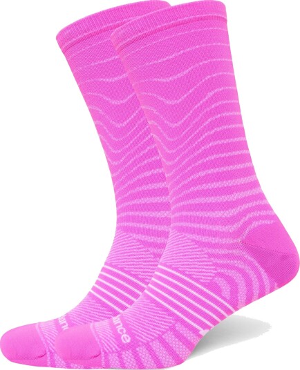 New Balance Pro Run Crew Socks 1 Pair Pink XL