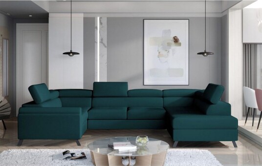 Seksjon Eltap Escada 336x200x92 cm Mat Velvet 75 Grønn Høyre