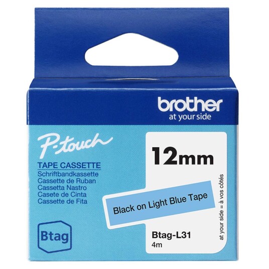 Brother Tape Btag-l31 12mm Svart/lyseblått