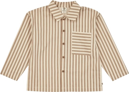 Müsli Woven Stripe L/S Shirt OAK/ WALNUT 128