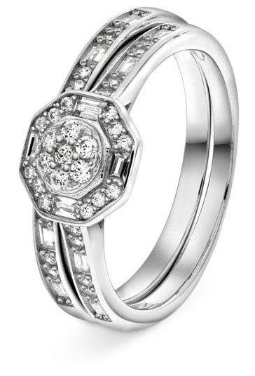 Pan Jewelry Ring i sølv med zirkonia størrelse 50