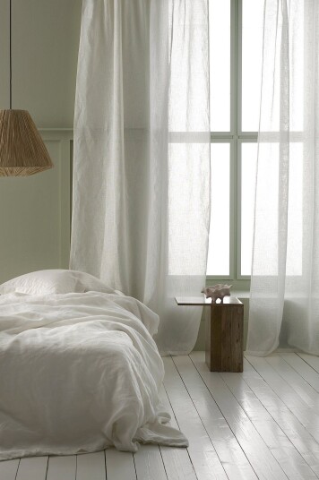 Ellos Home Gardin med multibånd Flora 2 pk Hvit