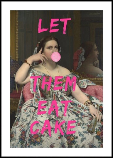 Let Them Eat Cake Bubble Gum Vintage Portrait Plakat Plakat / 100x150cm