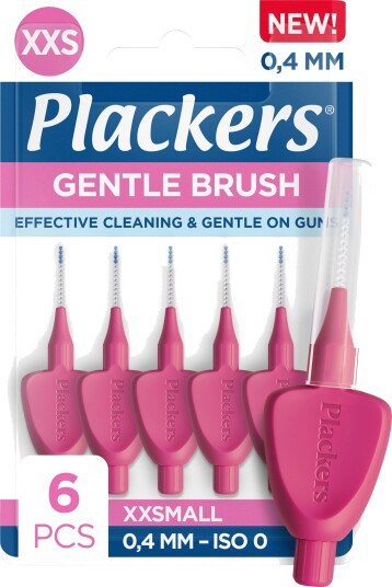 Plackers Gentle Brush Mellomromsbørste XXS 0,4 mm 6 stk.