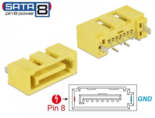 Delock Steckver. SATA 6 Gb/s St Pin 8 Pw