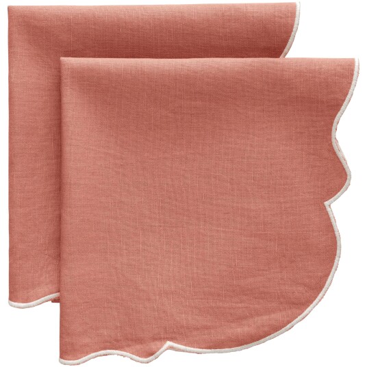 Decotique Gia Linserviett 45 x 45 cm 2 pakning rosa/hvit