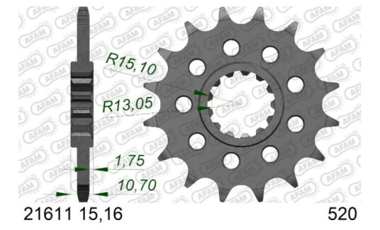 AFAM Framdrev #520 - Yamaha, T15 FZ/MT/YZF-R1/7