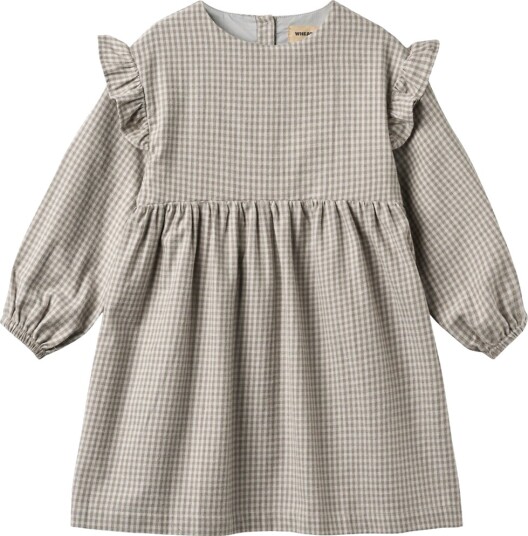 Wheat Kjole Gro Gråbrun rutete Wheat 5 år (110) Kjole Beige