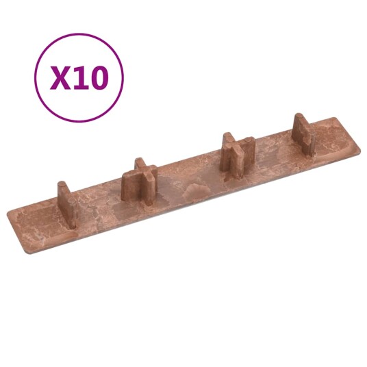 Endehetter For Terrasebord 10 Stk Brun Plast Endehetter For Terrasebord 10 Stk Brun Plast