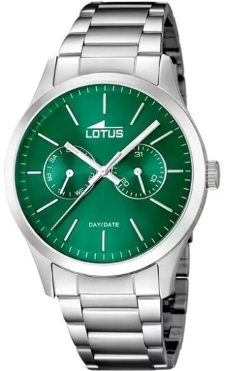 Lotus Herreklokke 15954/E Classic Grønn/Stål Ø42 mm